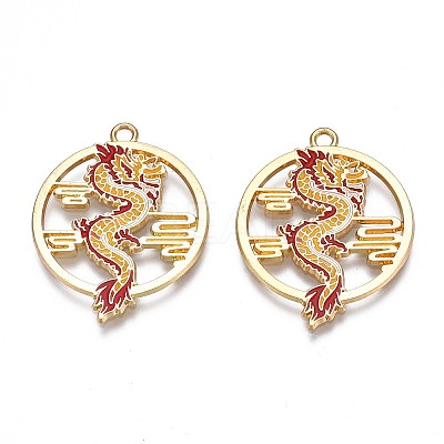Rack Plating Alloy Enamel Pendants LS-X-ENAM-N055-079-1