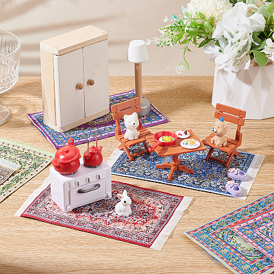 6Pcs 6 Styles Mini Cloth Turkey-Persia Carpet DIY-OC0012-26-1