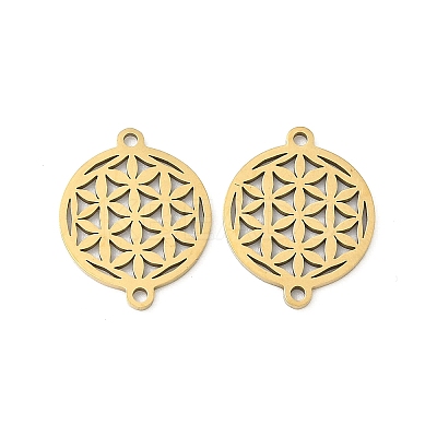 201 Stainless Steel Laser Cut Connector Charms STAS-P428-08G-1