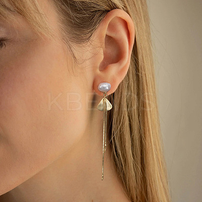Natural Baroque Pearl Stud Earrings EJEW-Z041-06G-1