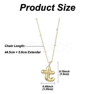 1Pc Initial Letter Brass Pendant Necklaces NJEW-YW0001-24T-1