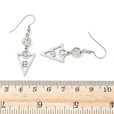304 Stainless Steel Triangle Dangle Earrings EJEW-Z129-20P-1