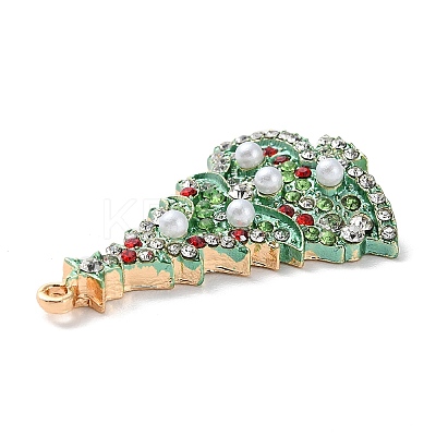 Christmas Zinc Alloy Rhinestone Pendnats PALLOY-K008-01C-KCG-1