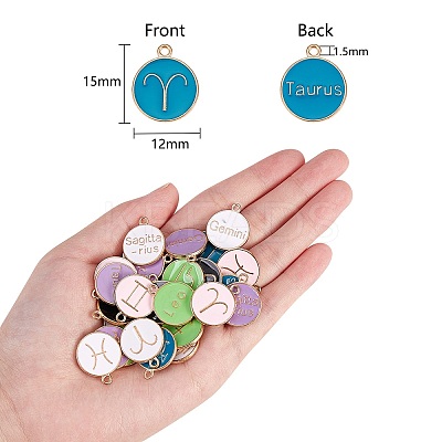 Alloy Enamel Pendants ENAM-SZ0001-12LG-RS-1