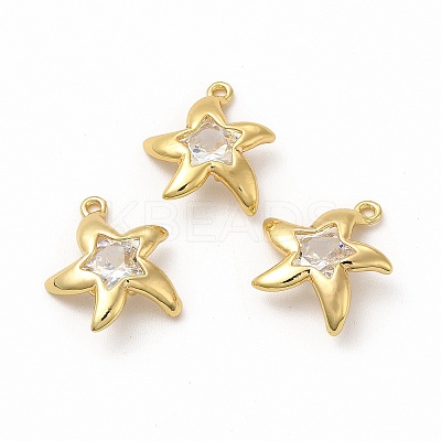 Rack Plating Brass Micro Pave Cubic Zirconia Pendants ZIRC-M120-12G-1