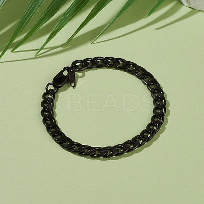 Men's 304 Stainless Steel Cuban Link Chain Bracelets BJEW-JB05917-02-1