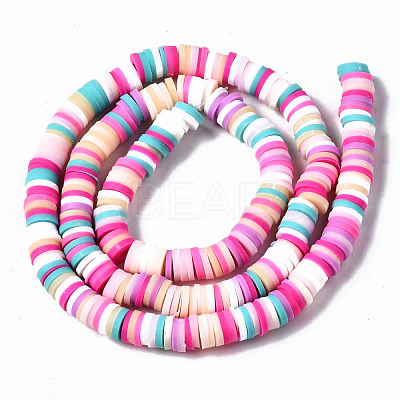 Handmade Polymer Clay Beads Strands CLAY-R089-6mm-140-1