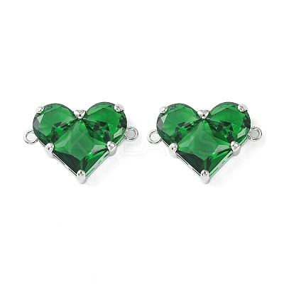 Brass Pave Cubic Zirconia Connector Charms KK-L208-04P-02-1