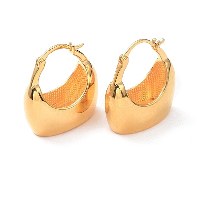 Brass Bag Shape Hoop Earrings for Women EJEW-E280-01G-1