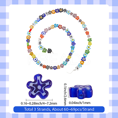 Handmade Millefiori Glass Bead Strands LAMP-LT0001-09B-1