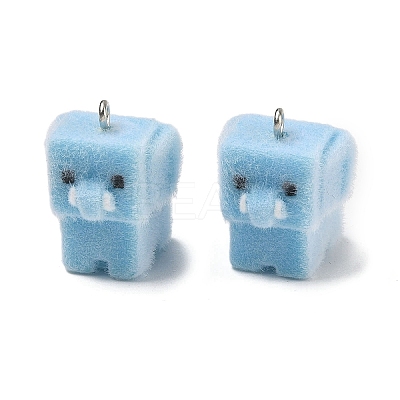 Flocking Opaque Resin Pendants RESI-F064-A22-1