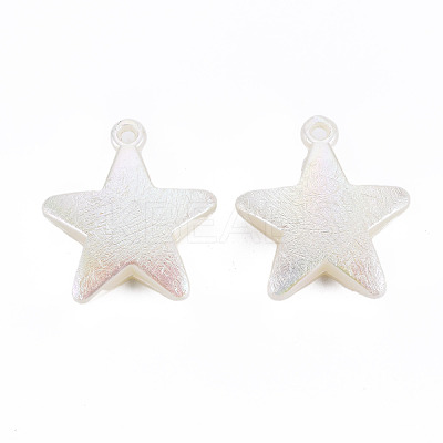 Electroplated ABS Plastic Imitation Pearl Pendants X-KY-T023-003-1