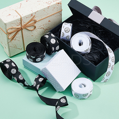 30 Yards 2 Colors Flat Volleyball Pattern Polyester Ribbons OCOR-DC0001-25-1
