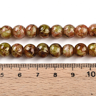 Baking Paint Glass Beads Strands DGLA-N003-6mm-BM-1