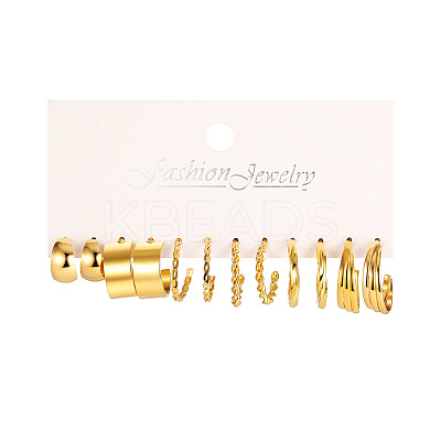 6Pairs Alloy Stud Earrings WG38505-05-1