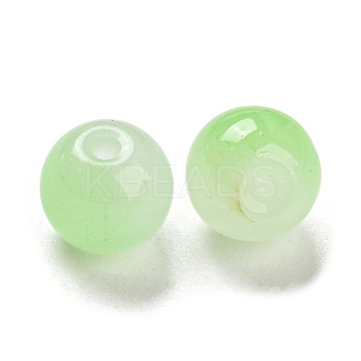Two Tone Spray Painting Glass Beads GLAA-L046-03E-1