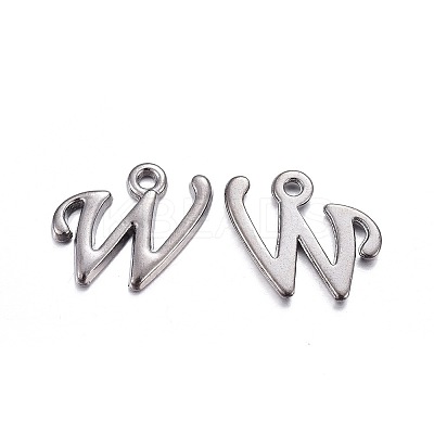 Gunmetal Plated Alloy Letter Pendants PALLOY-P097-03-W-1