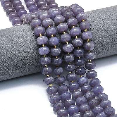 Natural Lepidolite/Purple Mica Stone Beads Strands G-P573-B05-01-1