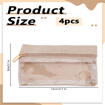 1Pc Rectangle Polyester Cosmetic Zipper Pouches AJEW-LP0004-06-1