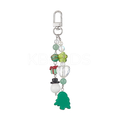 Christmas Handmade Lampwork Pendant Decorations HJEW-TA00021-1