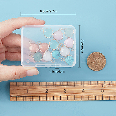 12Pcs 6 Colors Natural White Jade Gemstone Pendants G-SC0002-08B-1