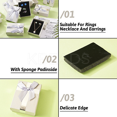 Rectangle Paper Jewelry Gift Boxes with Bowknot CON-TAC0010-89B-1