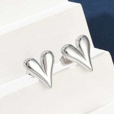 Non-Tarnish 304 Stainless Steel Heart Stud Earrings for Women X-EJEW-F300-09P-1