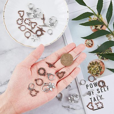 Tibetan Style Alloy Toggle Clasps TIBE-PH0004-03-1