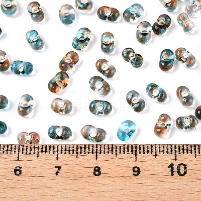 Spray Painted Glass Seed Beads SEED-T007-08A-1