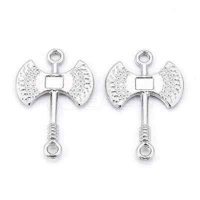 Alloy Double Axe Connector Charms X1-PALLOY-N176-125P-1
