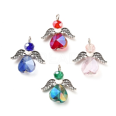 Electroplate Glass Pendants X-PALLOY-JF00504-1