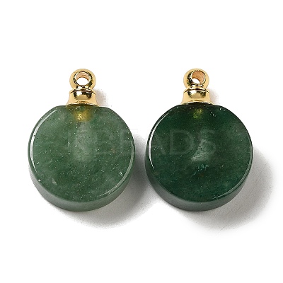 Natural Green Aventurine Perfume Bottle Pendants G-Z039-02G-04-1