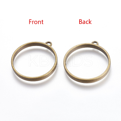 Tibetan Style Alloy Ring Frame Pendants for DIY Resin Pendants TIBEP-M019-01AB-NF-1