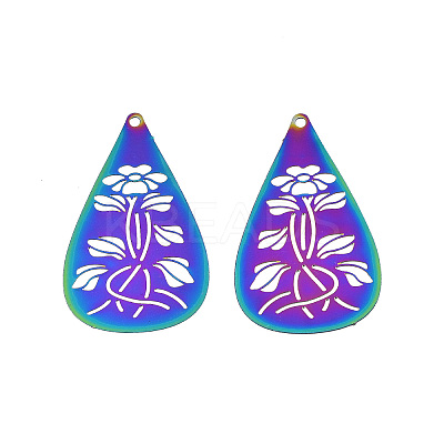 Rainbow Color 201 Stainless Steel Pendants LS-X-STAS-N102-22M-1
