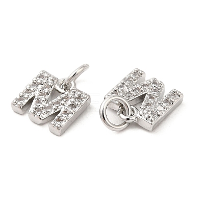 Brass Micro Pave Grade AAA Cubic Zirconia Charms ZIRC-P067-11P-M-NR-1