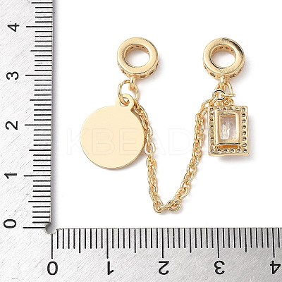 Brass Micro Pave Clear Cubic Zirconia Cable Chain European Beads KK-G531-07A-G-1