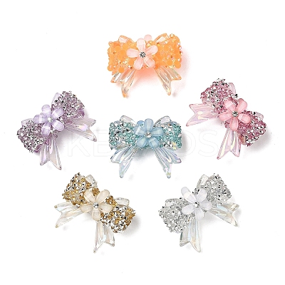 6Pcs 6 Colors Transparent Resin Beads RESI-YW0005-47-1