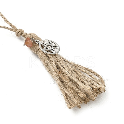 Halloween Witch Jute Cord Tassels Pendant Decorations HJEW-JM04045-1