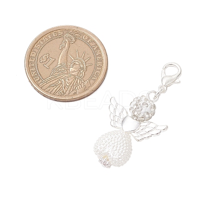 ABS Plastic Imitation Pearl Pendant Decorations HJEW-JM03510-02-1