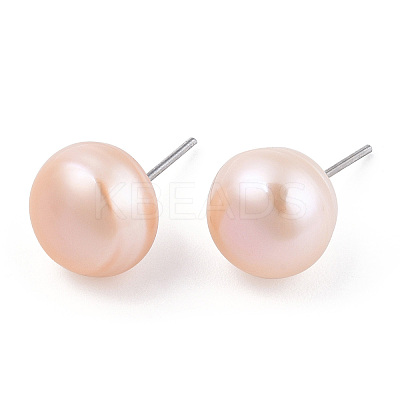 Natural Pearl Stud Earrings PEAR-N020-09C-1