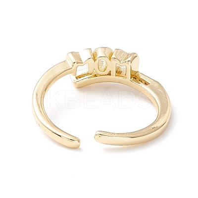 Word Mom Cubic Zirconia Cuff Ring KK-K262-03G-1