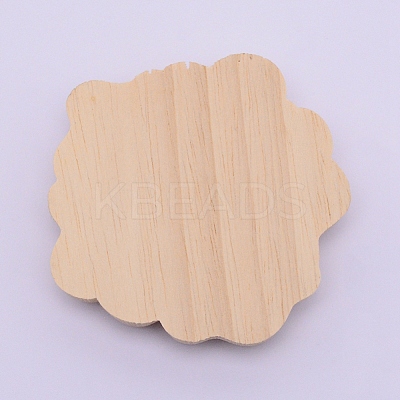 Natural Solid Rubber Wood Carved Onlay Applique Craft WOOD-WH0108-77-1