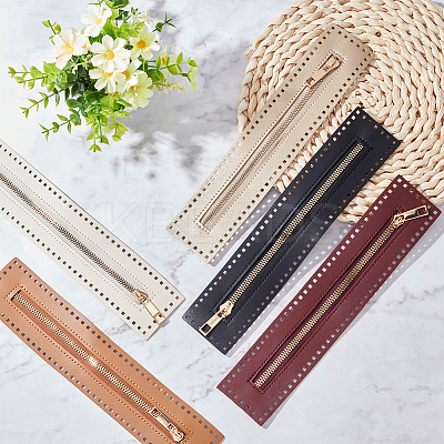 5Pcs 5 Colors PU Imitation Leather Purse Zippers PURS-WR0006-91-1