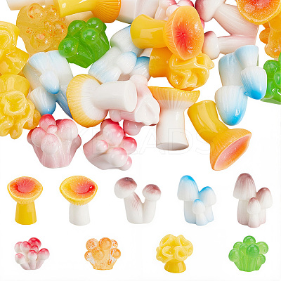 36Pcs 9 Styles Microlandscape Simulation Mushroom Pot Gardening for Doll RESI-SP0001-33-1