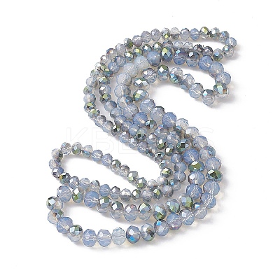Electroplate Transparent Glass Beads Strands EGLA-YW0001-64A-1