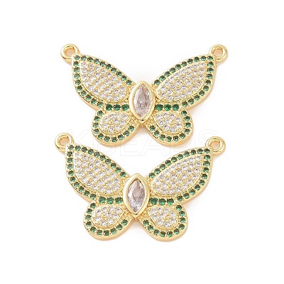 Brass Micro Pave Cubic Zirconia 2-Loop Pendants ZIRC-P106-48G-02-1