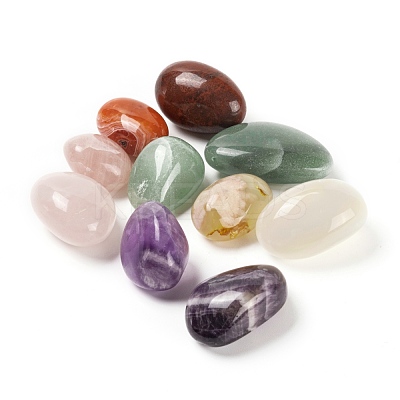 78Pcs 5 Style Natural Amethys & Rose Quartz & Green Aventurine & Botswana Agate & Dendritic Agate Beads G-LS0001-06-1
