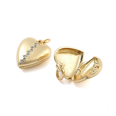 Brass Pave Clear Cubic Zirconia Pendants KK-U009-01A-G-1