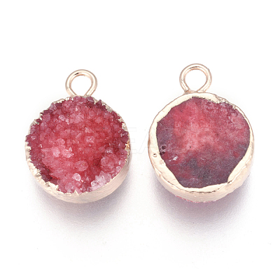 Natural Druzy Agate Pendants G-L566-A04-1