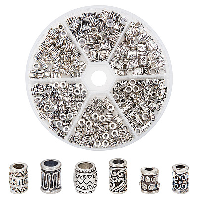 210Pcs 6 Styles Tibetan Style Alloy Spacer Beads FIND-HY0003-56-1